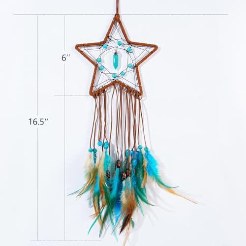2 Pack DIY Feather Dream Catcher Kits Turquoise Boho Decor