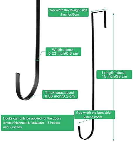 Hotop 15 Inch Wreath Hangers Black 4 Pack