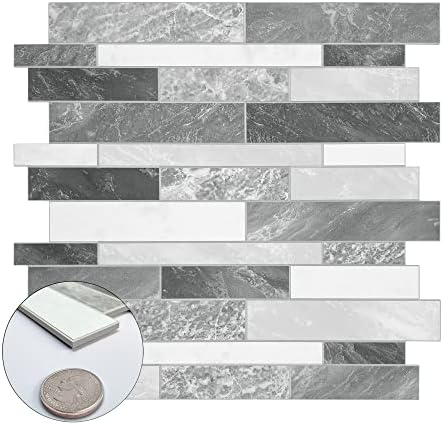 SUNWINGS 10 Sheet Peel and Stick Faux Brick Backsplash Tiles
