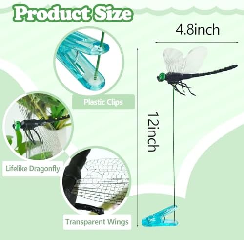 Dragonfly Clip 12Pcs 3D Outdoor Decor Bug Repellent