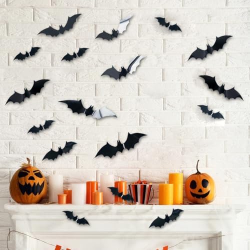Halloween Bats Decoration 16PCS 3D Realistic PVC Stickers