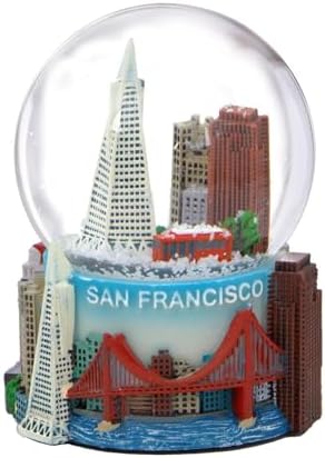 San Francisco Snow Globe with Trolley and Golden Gate Bridge
