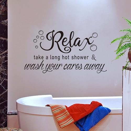 Bathroom Shower Quotes Wall Stickers - Relax 21 X 11