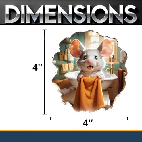 Mouse in the Bathroom Wall Sticker 3D Pack of 2