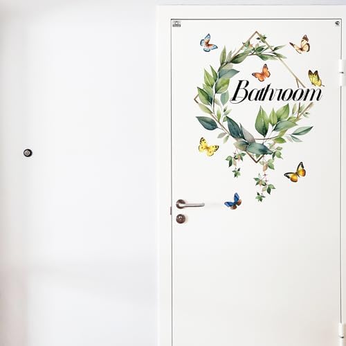 2 Pcs Bathroom Toilet WC Sign Door Stickers