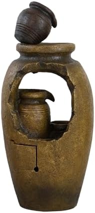 Charming Rustic 3-Tier Water Fountain with Light Brown