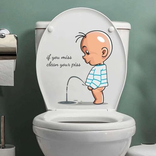 Funny Toilet Lid Sticker - Baby Pee Pattern 114x112in