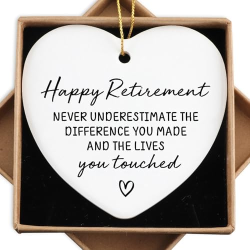 Happy Retirement Heart Plaque Ornament Keepsake Gift