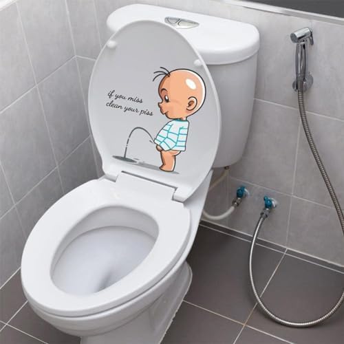 Funny Toilet Lid Sticker - Baby Pee Pattern 114x112in