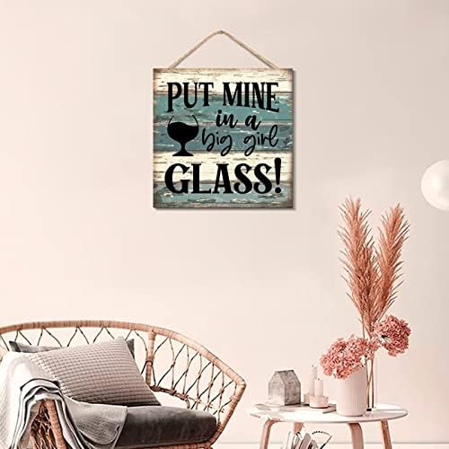 Big Girl Glass Hanging Wooden Sign Rustic Wood Plaque 12x12