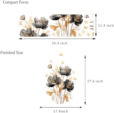 Datesno Wall Stickers Lotus Butterfly Art for Home Decor