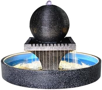 Contemporary Tiered Sphere Water Fountain with LED Lights