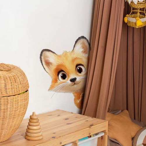 Peekaboo Fox Wall Decals Removable Cartoon Decor