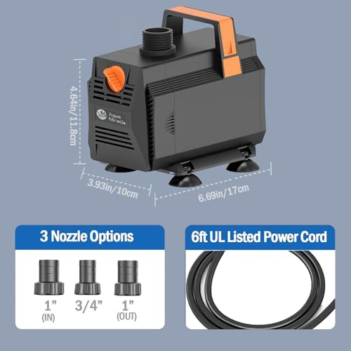 AquaMiracle 1050GPH Submersible Pond Pump with Flow Control