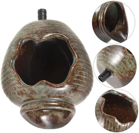 Kisangel Ceramic Jar Fountain Decor Outdoor Garden Bird Fountain