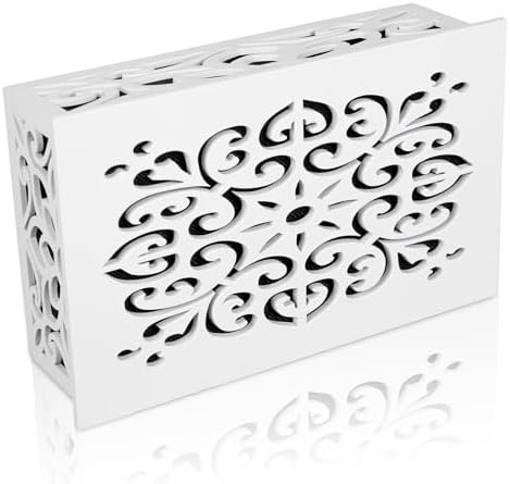 Modern White Doorbell Chime Cover Box with Mounting Hardware