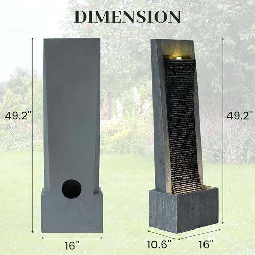 Modern Freestanding Water Fountain with LED Light