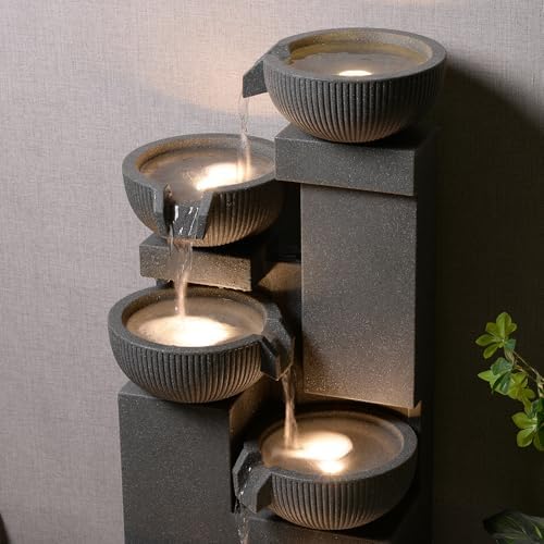 3976 H 5-Tier Eco-Friendly Outdoor Water Fountain with LED Lights