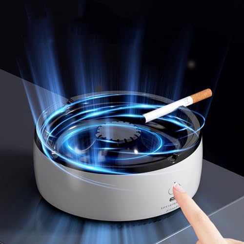 2 in 1 Air Purifier Ashtray USB Rechargeable White