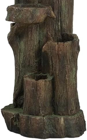 Strawberry Fairy Rustic Decorative Tree Trunk Water Fountain 5 Tier