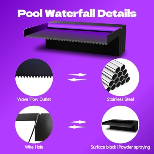 Pamopamo Pool Waterfall Spillway with LED Light