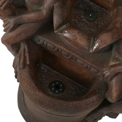 Neolun Floor Fountain with Rustic Frog Design LED Lights 3725 Inch High