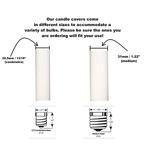3 Inch White Plastic Candle Covers Set of 12