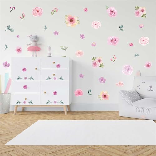 CharmFlo Floral Wall Decals 60PCS Pack