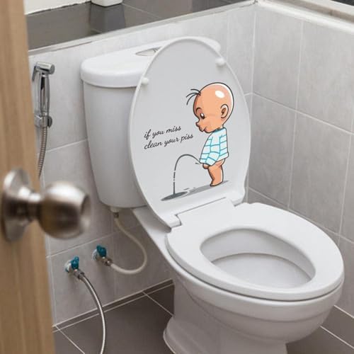 Funny Toilet Lid Sticker - Baby Pee Pattern 114x112in