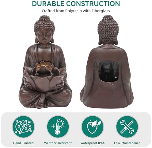 189 Inch Buddha Fountain with LED Lights and Pump
