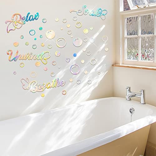 60 Piece 3D Acrylic Mirror Wall Sticker Decor Set
