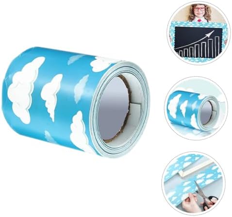 Cabilock Cloud Pattern Bulletin Board Border Trim for Classroom and Home