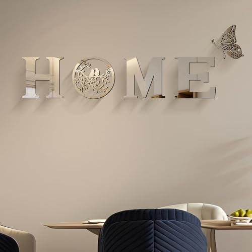 Silver Acrylic Mirror Wall Sticker Design