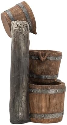 Decorative 3 Tier Bucket Fountain with LED Lights and Pump