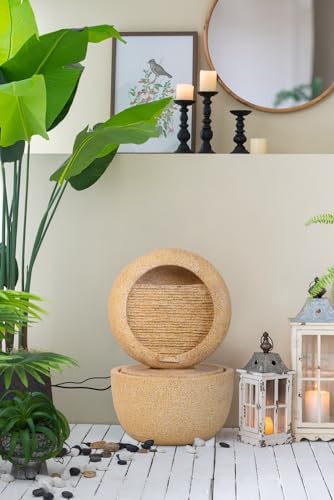 Decorative Round Water Fountain with Light and Pump