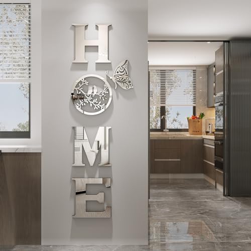 Silver Acrylic Mirror Wall Sticker Design