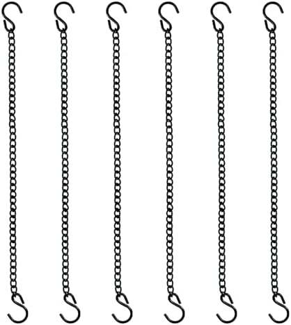 6 Pcs 20 Inch Black Stained Glass Hanging Chain Set