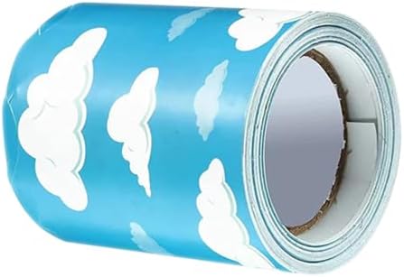 Cabilock Cloud Pattern Bulletin Board Border Trim for Classroom and Home