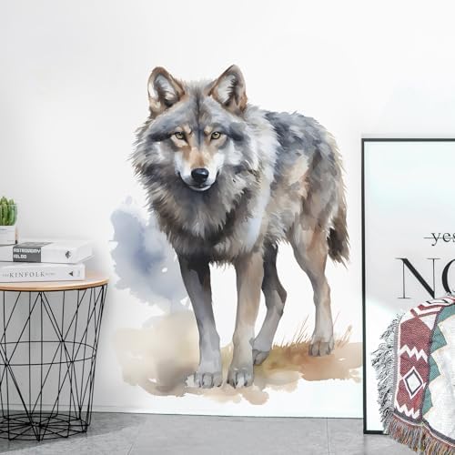 Lifelike Wolf Animal Wall Decal Peel and Stick