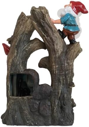 Charming Decorative Woodland Gnome Water Fountain with LED Light