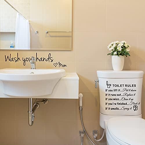 4 Piece Bathroom Wall Decals Set with Quotes