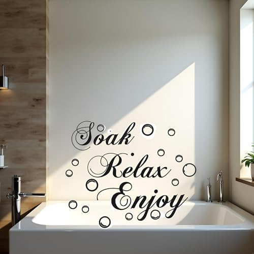 Black Bathroom Wall Decals Soak Relax Enjoy Stickers