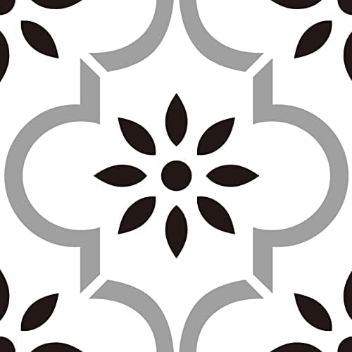 Gray White Tile Stickers 6x6 Inch 12 PCS Set