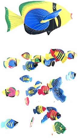 Fish Wind Chime Wooden Mobile - Hand Painted Tropical Nautical Decor