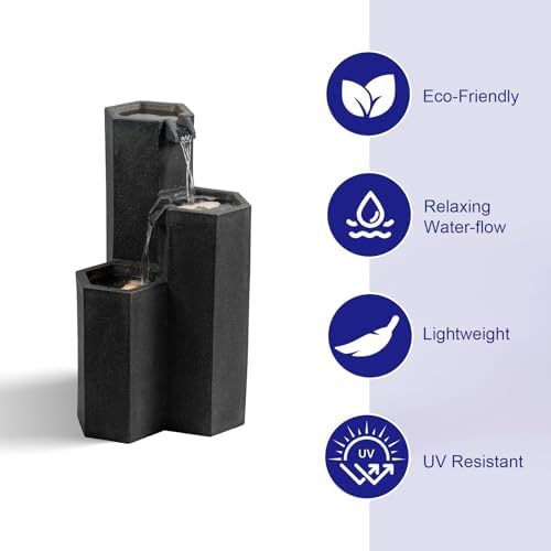 2795 Inch H Outdoor Water Fountain with LED Light and Pump