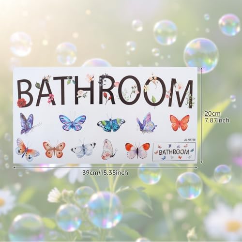 2pcs Bathroom Wall Decals for Wash Room Door Signs