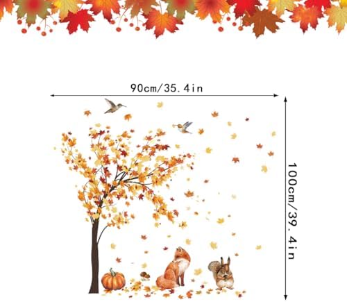 Fall Maple Tree Wall Decals Autumn DIY Decor