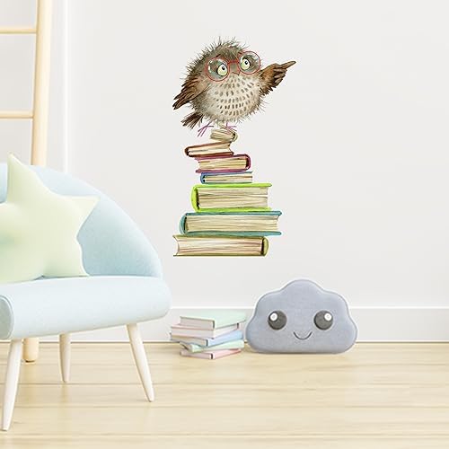 Owls Books Wall Decals for Kids Room Decor