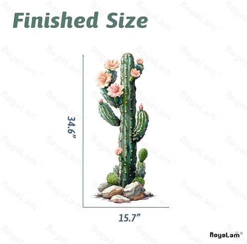 Blossing Giant Column Cactus Wall Decal for Living Room