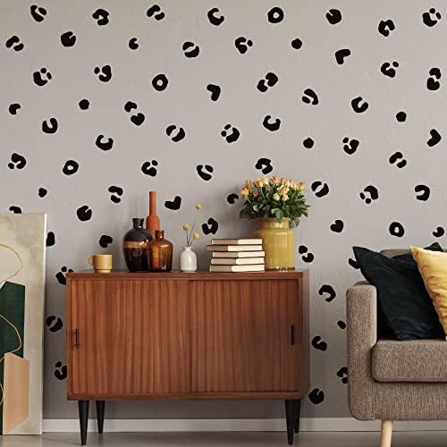Black Vinyl Jungle Cheetah Spot Wall Decals